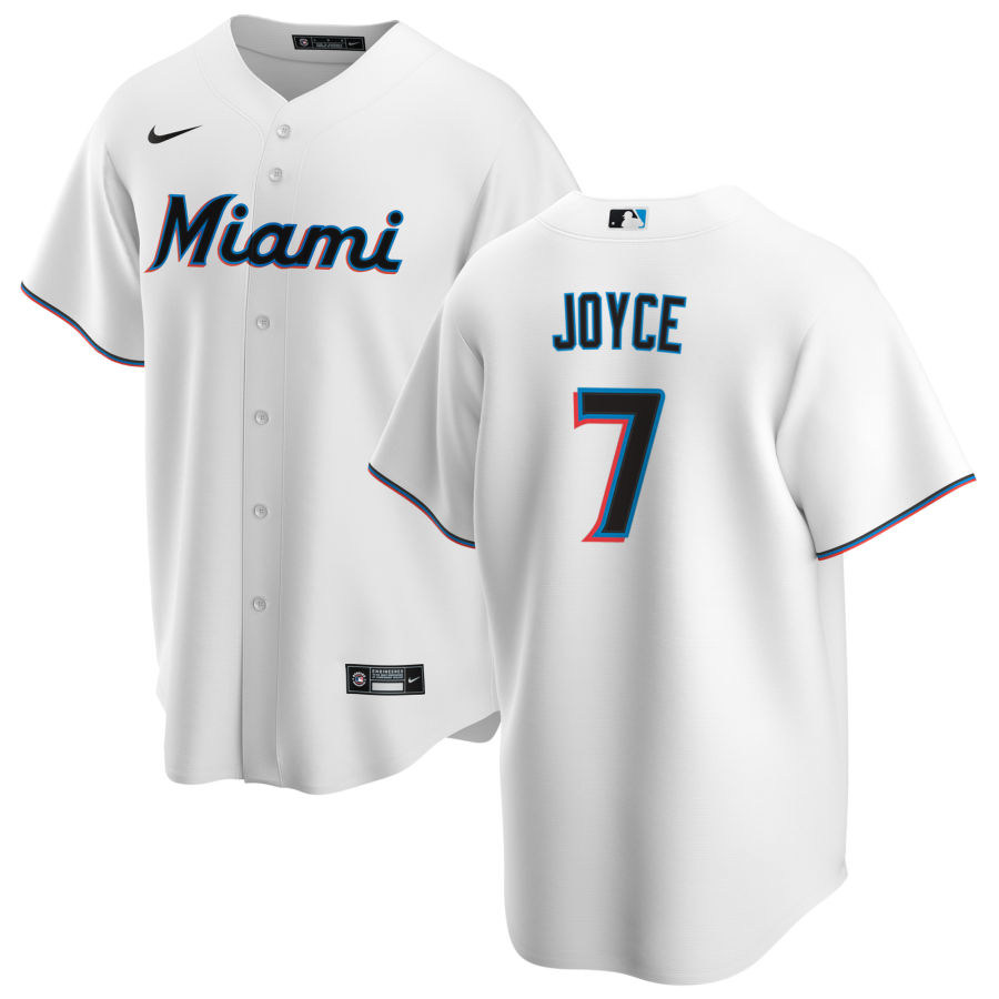 Nike Men #7 Matt Joyce Miami Marlins Baseball Jerseys Sale-White